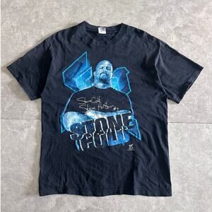 90s Vintage Stone Cold Steve Austin Black WWE T Shirt Size L